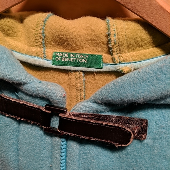 United Colors of Benetton Jacket Pea Coat Teal Wool Size Small Women's, Teen L - Picture 2 of 9